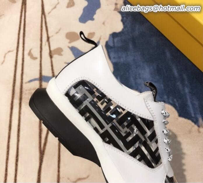 Best Quality Fendi FF PVC and Calfskin Sneakers G60133 White/Black