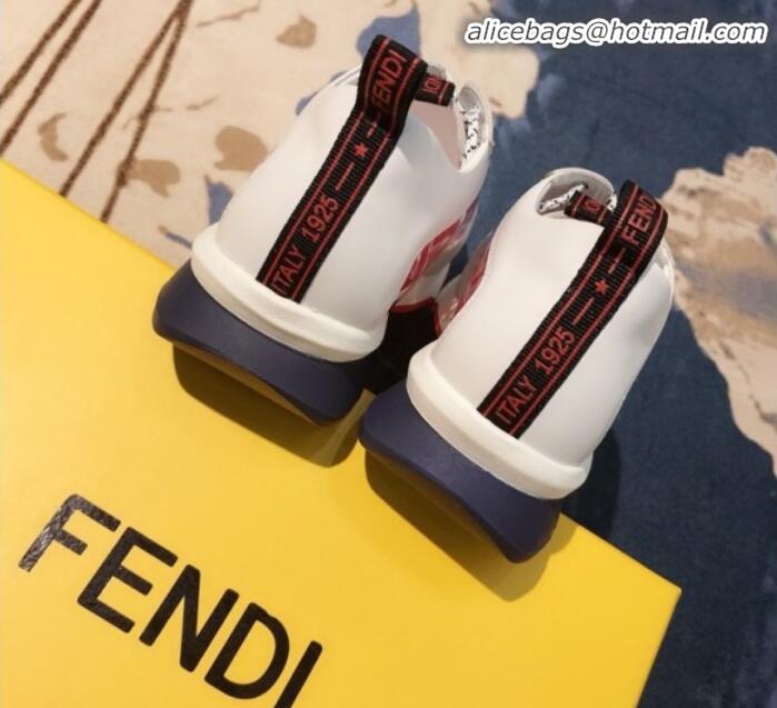 Fashion Fendi FF PVC and Calfskin Sneakers G60133 White/Red