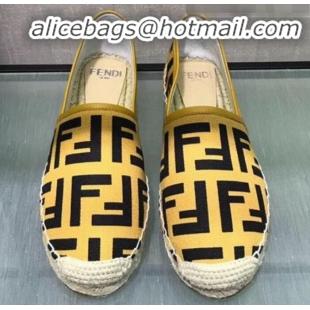 Unique Style Fendi FF Canvas Espadrilles Bright G70145 Yellow