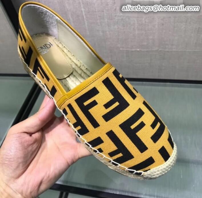 Unique Style Fendi FF Canvas Espadrilles Bright G70145 Yellow