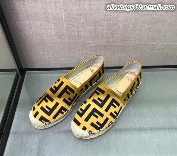 Unique Style Fendi FF Canvas Espadrilles Bright G70145 Yellow