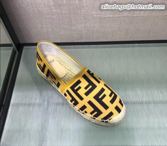 Unique Style Fendi FF Canvas Espadrilles Bright G70145 Yellow