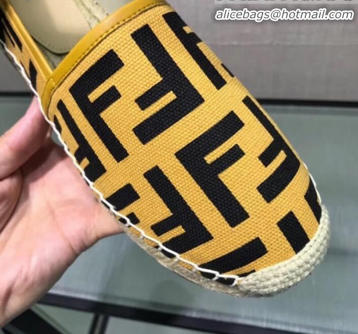 Unique Style Fendi FF Canvas Espadrilles Bright G70145 Yellow