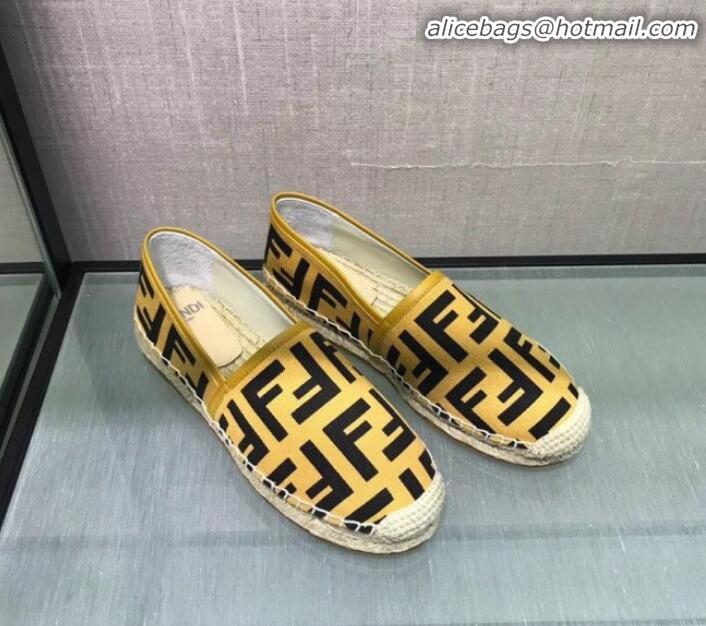 Unique Style Fendi FF Canvas Espadrilles Bright G70145 Yellow