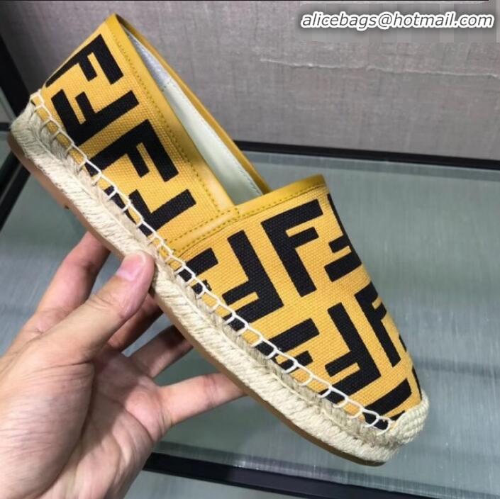 Unique Style Fendi FF Canvas Espadrilles Bright G70145 Yellow