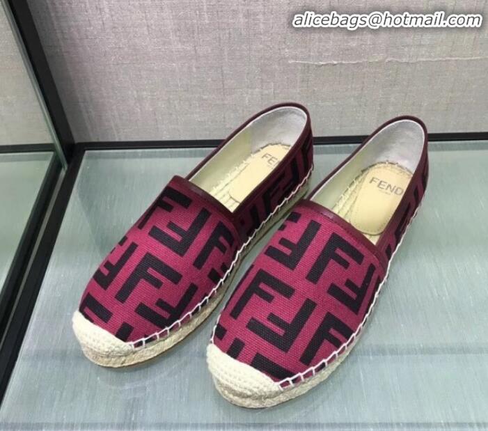 Top Quality Fendi FF Canvas Espadrilles G70145 Purple