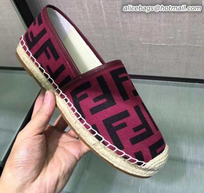 Top Quality Fendi FF Canvas Espadrilles G70145 Purple