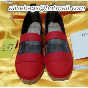 Well Crafted Fendi FF Mesh and Canvas Espadrilles G70149 Red