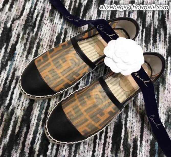 Top Grade Fendi FF Mesh and Espadrilles G70149 Gold/Grey/Black