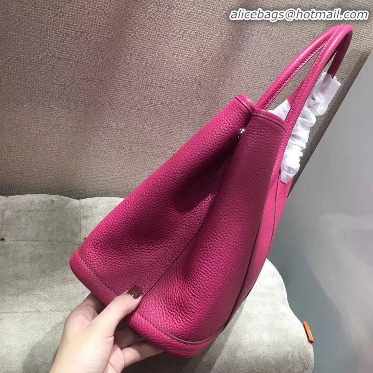 AAAAA Discount Hermes Garden Party 36cm 30cm Tote Bag Original Leather A129L Rose Red