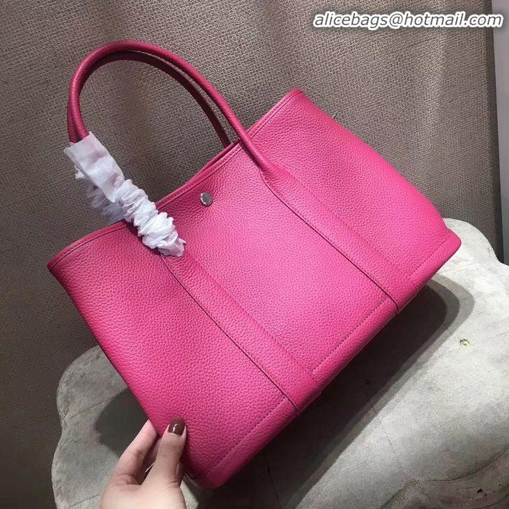 AAAAA Discount Hermes Garden Party 36cm 30cm Tote Bag Original Leather A129L Rose Red