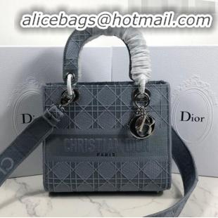 Trendy Design Dior Lady Dior Medium Bag in Geometry Embroidered Canvas CD1907 Light Grey 2020