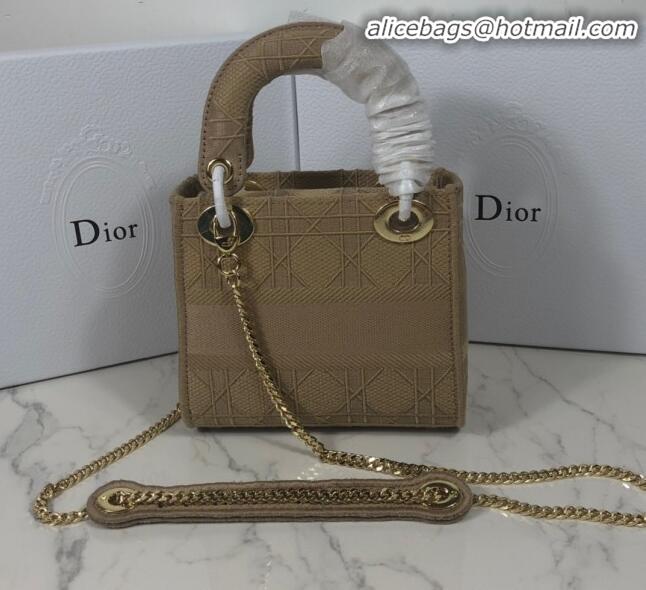 Classic Dior Lady Dior Mini Bag in Geometry Embroidered Canvas CD1908 Khaki 2020