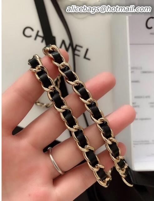 Perfect Discount Chanel Chain and Leather Belt 70456 Black/Gold