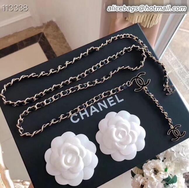 Affordable Price  Chanel Lambskin Chain CC Belt 11139 Black/Gold