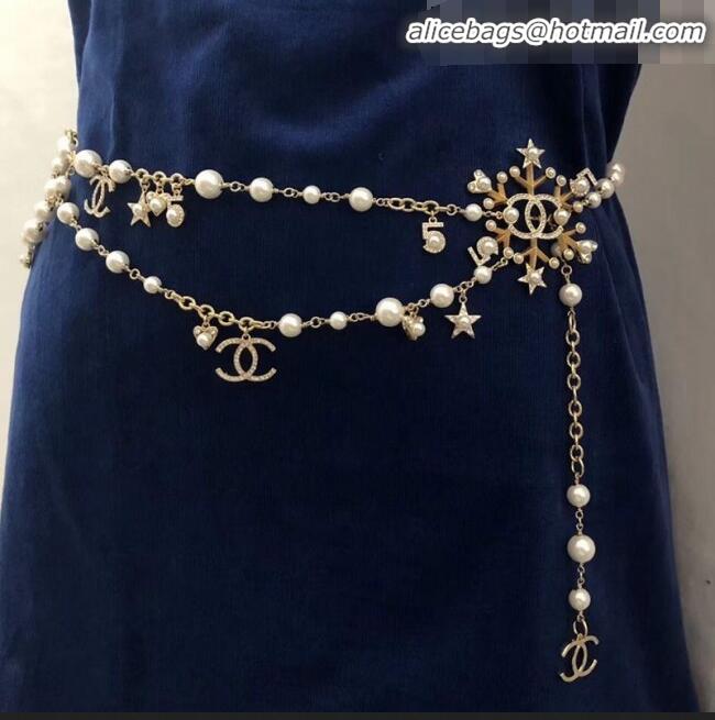 Shop Duplicate Chanel Snowflake Chain Belt AB2333