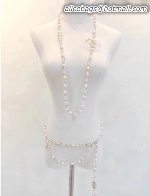 Lower Price Chanel Pearl Resin Belt AB2563