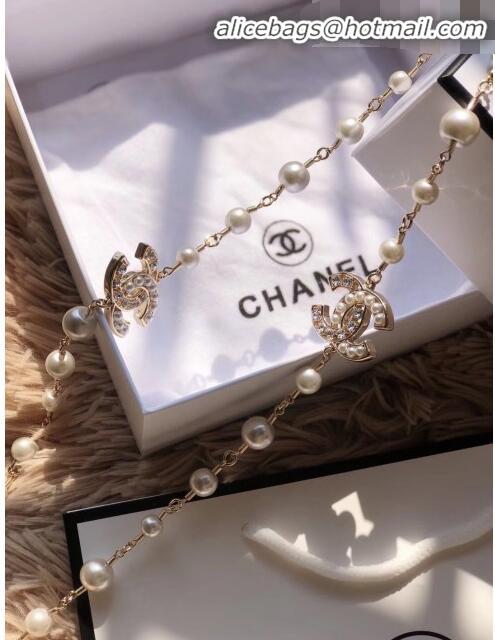 Newly Launched Chanel CC Pearl Chain Belt 10319 Gold