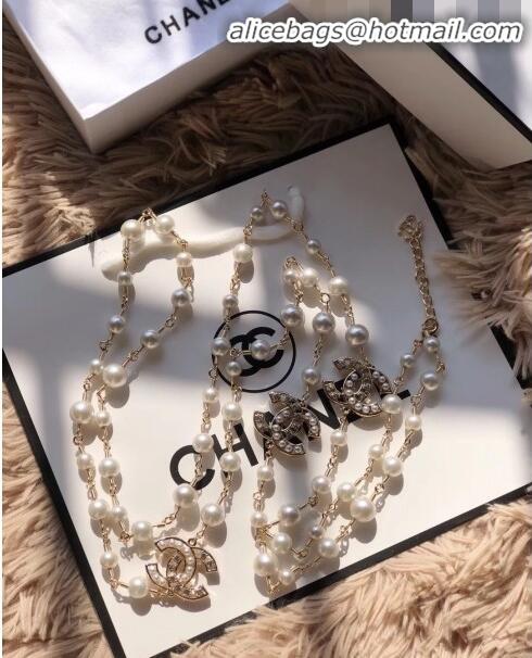 Newly Launched Chanel CC Pearl Chain Belt 10319 Gold