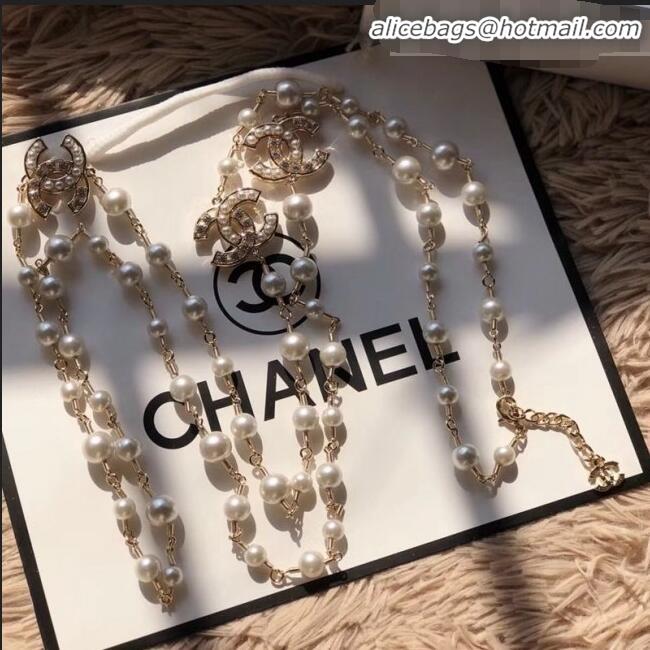 Newly Launched Chanel CC Pearl Chain Belt 10319 Gold