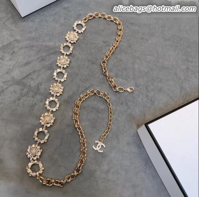 Stylish Promotion Chanel Crystal Pearl Chain Belt AB1836