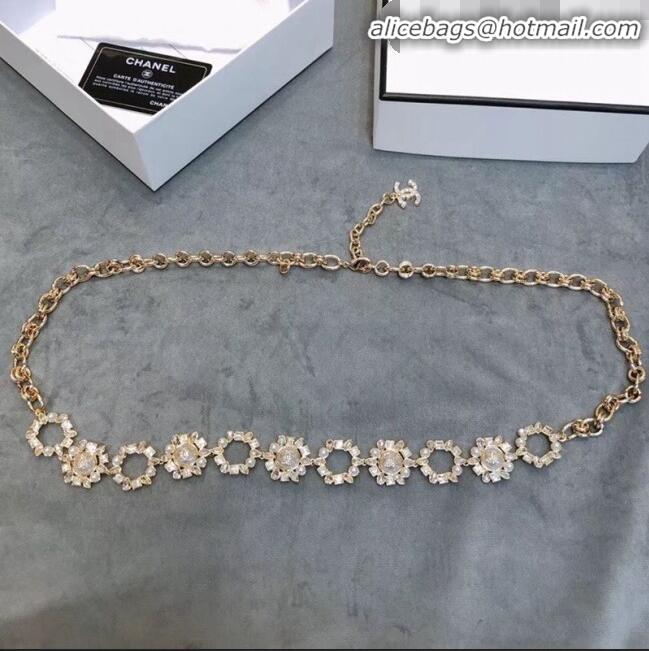 Stylish Promotion Chanel Crystal Pearl Chain Belt AB1836