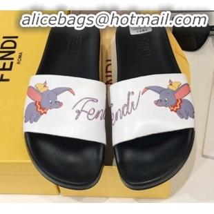 Low Price Fendi Flying Elephant Flat Slide Sandals Black G82151