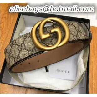 New Design Gucci GG Canvas Belt Width 38mm with Interlocking G Buckle 12049 Beige