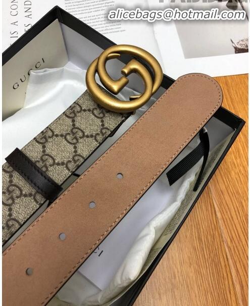 New Design Gucci GG Canvas Belt Width 38mm with Interlocking G Buckle 12049 Beige