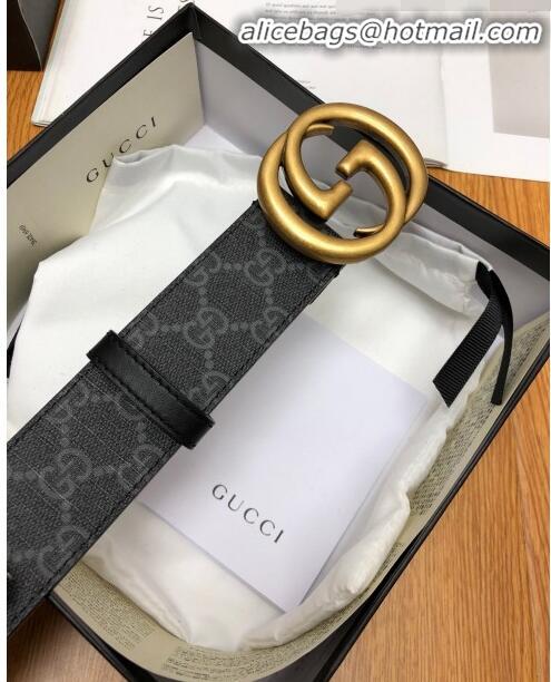 Best Price Gucci GG Canvas Belt Width 38mm with Interlocking G Buckle 112050 Black