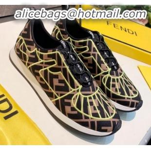 Classic Fendi FFreedom FF Slip-on Sneakers G91112 Neon Green