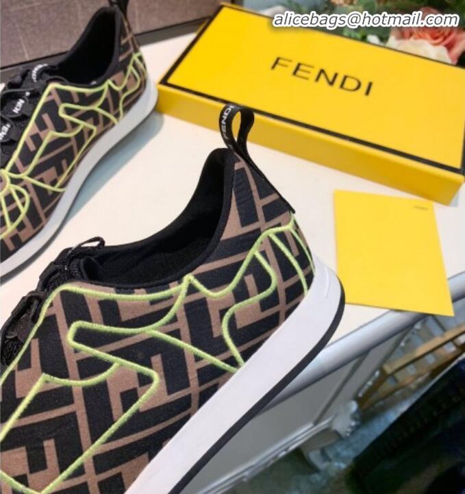 Classic Fendi FFreedom FF Slip-on Sneakers G91112 Neon Green