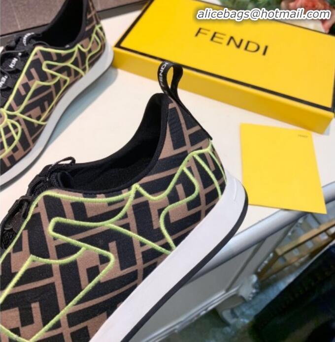 Classic Fendi FFreedom FF Slip-on Sneakers G91112 Neon Green