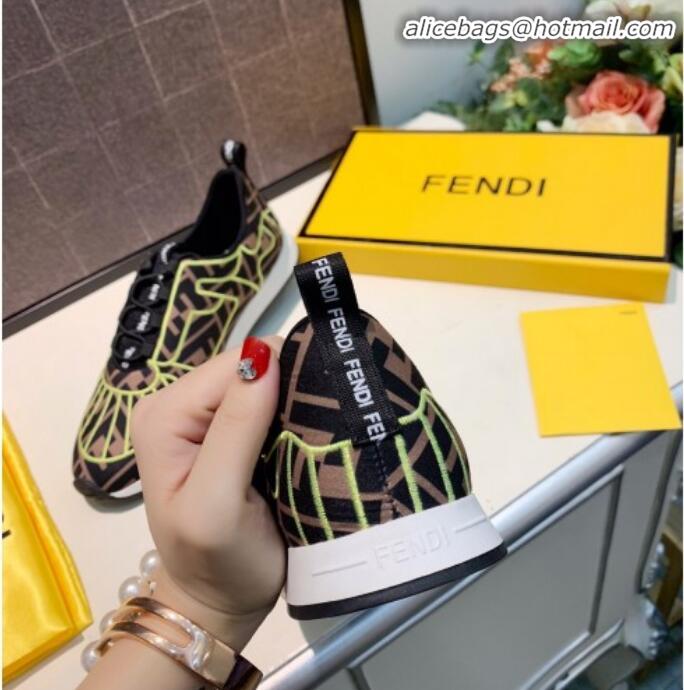 Classic Fendi FFreedom FF Slip-on Sneakers G91112 Neon Green