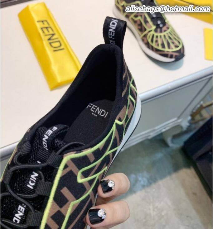 Classic Fendi FFreedom FF Slip-on Sneakers G91112 Neon Green