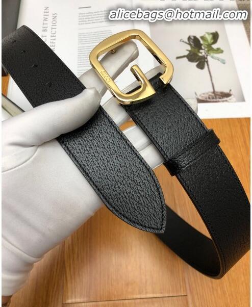 Top Quality Gucci Calfskin Belt Width 38mm with Single G Buckle 12219 Black/Gold