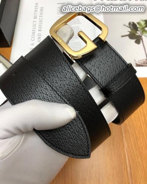 Top Quality Gucci Calfskin Belt Width 38mm with Single G Buckle 12219 Black/Gold