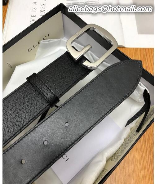 Inexpensive Gucci Calfskin Belt Width 38mm with Single G Buckle 12220 Black/Silver