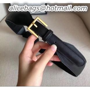 Imitation Gucci Leather Belt Width 40mm with Horsebit and Square Buckle 60636 Black