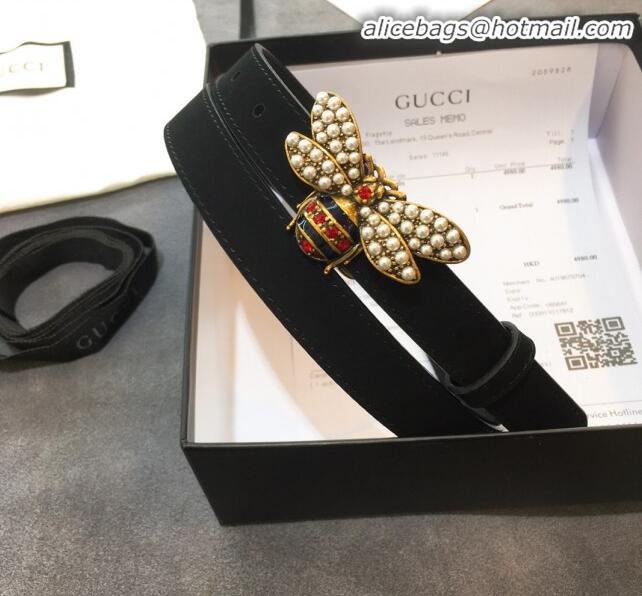 Spot Bulk Gucci Queen Margaret Leather Belt Width 20mm 20333 Black