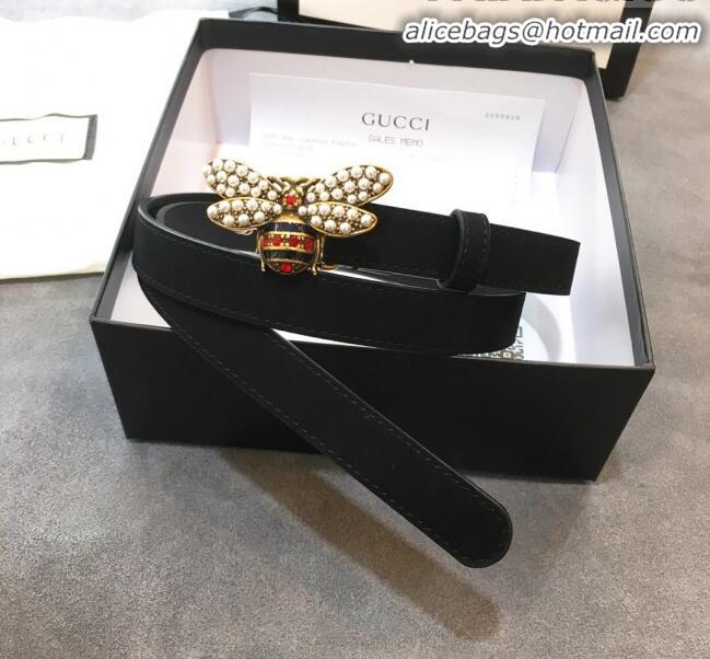 Spot Bulk Gucci Queen Margaret Leather Belt Width 20mm 20333 Black