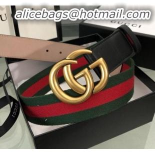 Wholesale Gucci Web Fabric Belt Width 38mm with GG Buckle 20651 Red/Green/Gold