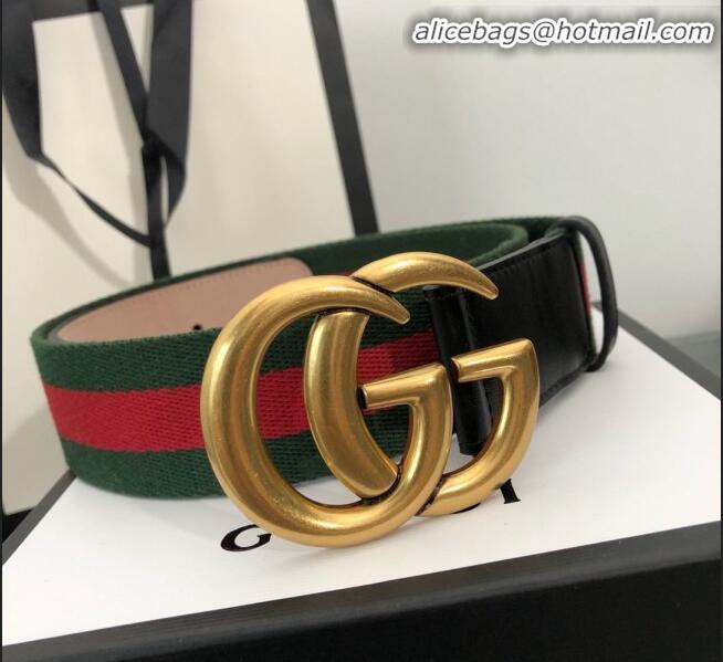 Wholesale Gucci Web Fabric Belt Width 38mm with GG Buckle 20651 Red/Green/Gold