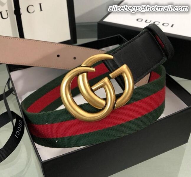 Wholesale Gucci Web Fabric Belt Width 38mm with GG Buckle 20651 Red/Green/Gold