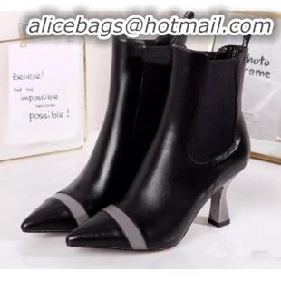 Best Price Fendi Colibrì Calfskin Pointed Heel Short Boots G01519 Black 2020