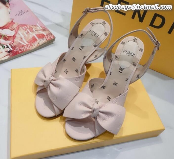 Trendy Design Fendi FFreedom All-Over FF Bow Slingback Heel Sandals G22606 Pink 2020