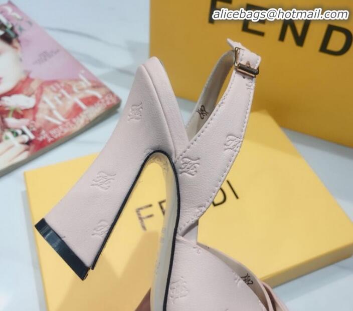 Trendy Design Fendi FFreedom All-Over FF Bow Slingback Heel Sandals G22606 Pink 2020