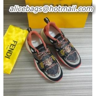 Unique Grade Fendi FFluid Suede Multilayer Waved Sneakers G22609 Black/Brown 2020