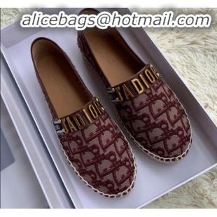 Top Quality Dior J'Adior Espadrilles in Burgundy Oblique Canvas G12009 2020