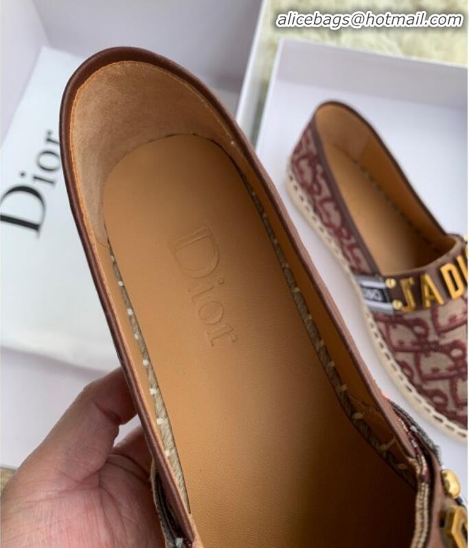 Top Quality Dior J'Adior Espadrilles in Burgundy Oblique Canvas G12009 2020